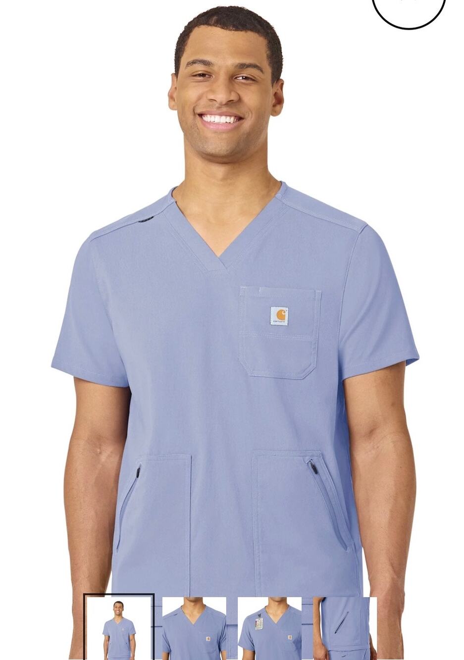 Carhartt New Men's Rugged Flex Peak 5-Pocket V-Neck Scrub Top Ceil Blue XL